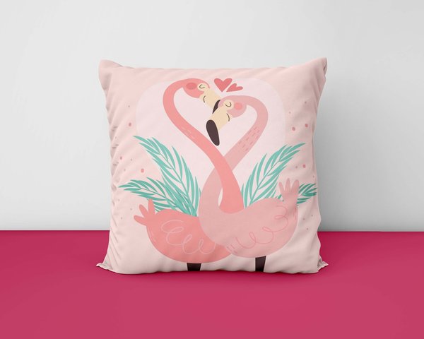 Valentijnsdag - Knuffelende flamingo's