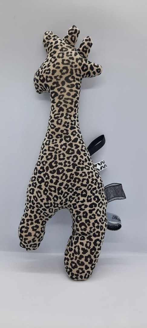 Giraffe knuffel 25 cm hoog - zand / zwarte panterprint