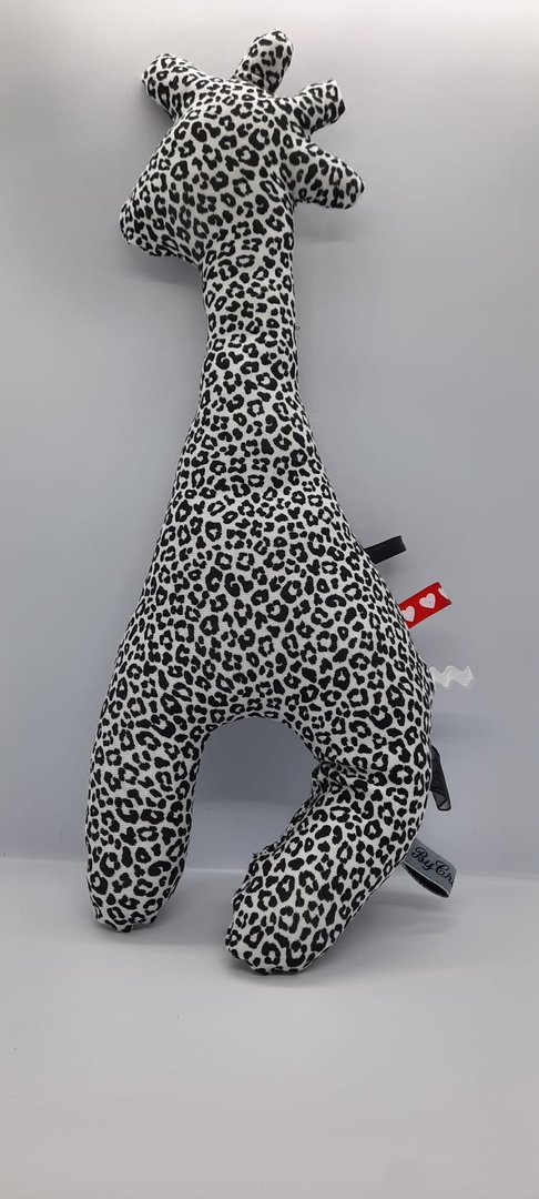 Giraffe knuffel 32 cm hoog - zwart/witte panterprint